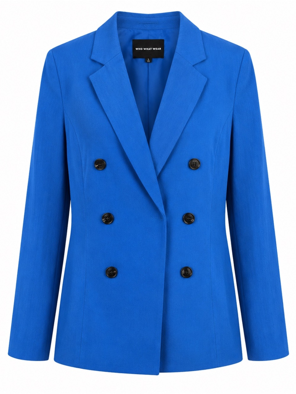 Who What Wear Womens Double-Breasted Blue Blazer Jacket Size L